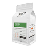 Pure Bean coffee bag the flavor "Ethiopia" dark roast beans from Yirgacheffe.