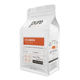 Pure Bean coffee bag flavor "Columbia" natural decaf medium roast.